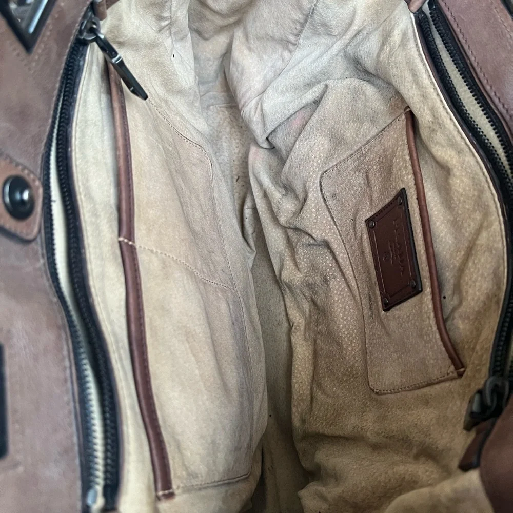 Prada Tan Leather Men's Briefcase